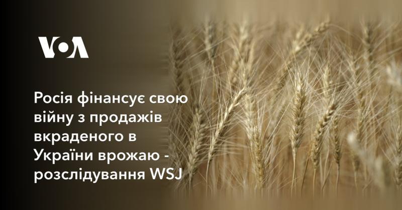 Росія забезпечує фінансування своєї війни за рахунок реалізації викраденого в Україні урожаю, згідно з розслідуванням WSJ.