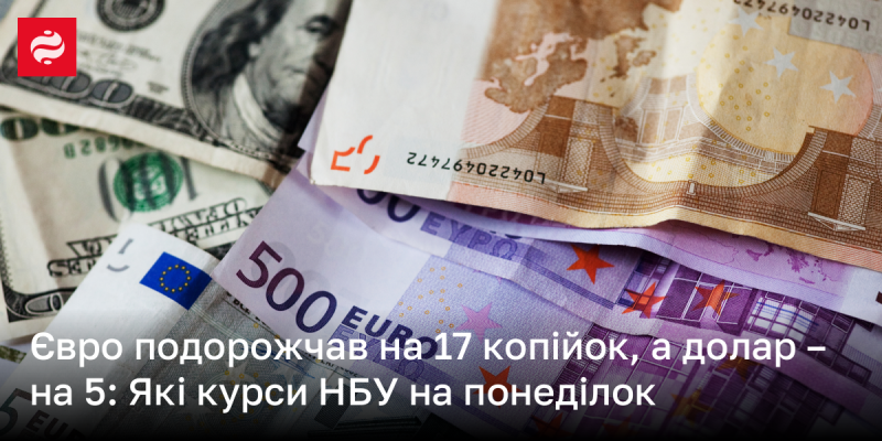 Євро зріс у ціні на 17 копійок, в той час як долар піднявся на 5: які курси НБУ на понеділок?