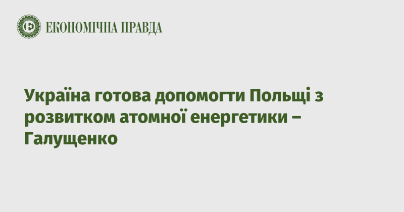 Україна готова підтримати Польщу в розбудові атомної енергетики, заявив Галущенко.